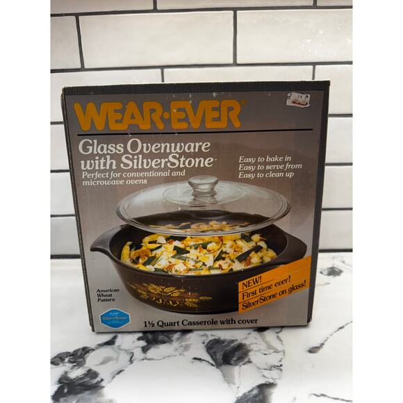 Vintage Wear Ever 1.5 Quart Casserole with Cover American Wheat NIB - Picture 1 of 7